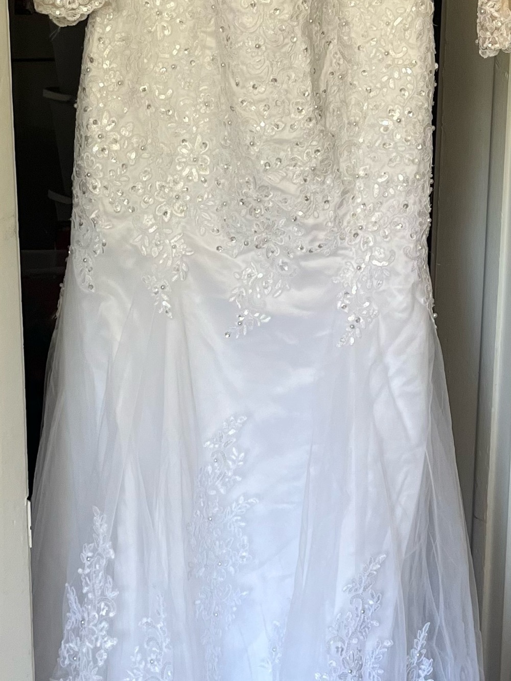Breathtaking White Beaded Lace Wedding Dress - Beautiful
